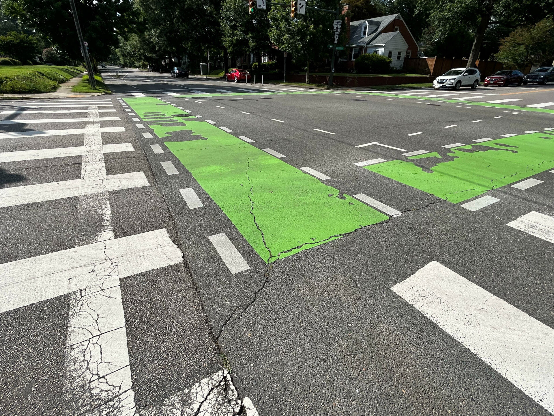 pavement markings that are worn