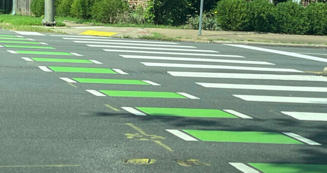 worn pavement markings